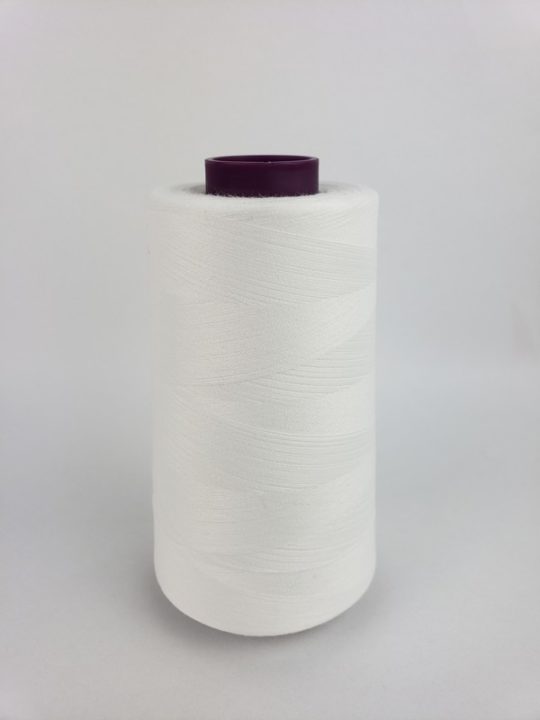 White Spun Poly Bobbin on cone